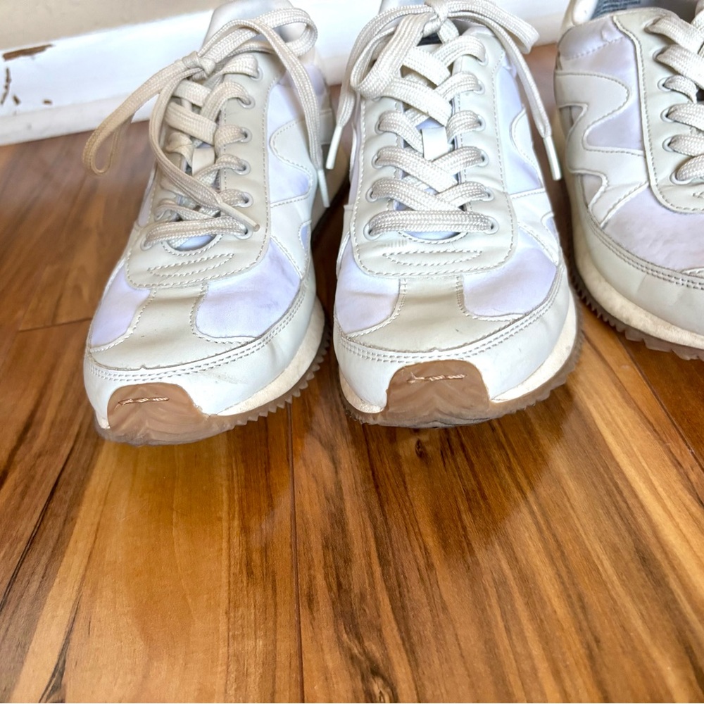 Lot of 2 set universal thread pre loved sneaker tennis shoes size 9 white beige - Picture 5 of 12